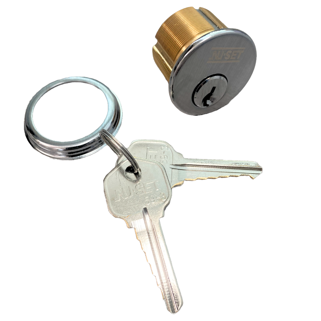 Brass Mortise Cylinder with 2 Keys – NU-SET