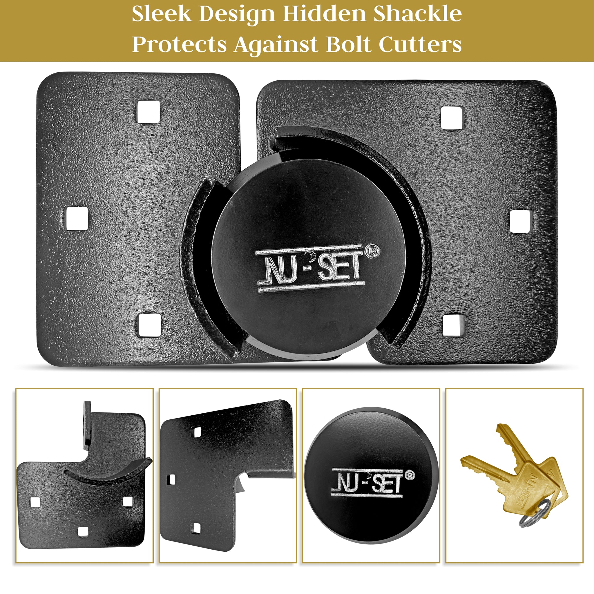 NUSET Hockey Puck Padlock Solid Steel and High Security Hasp for Trail –  NU-SET