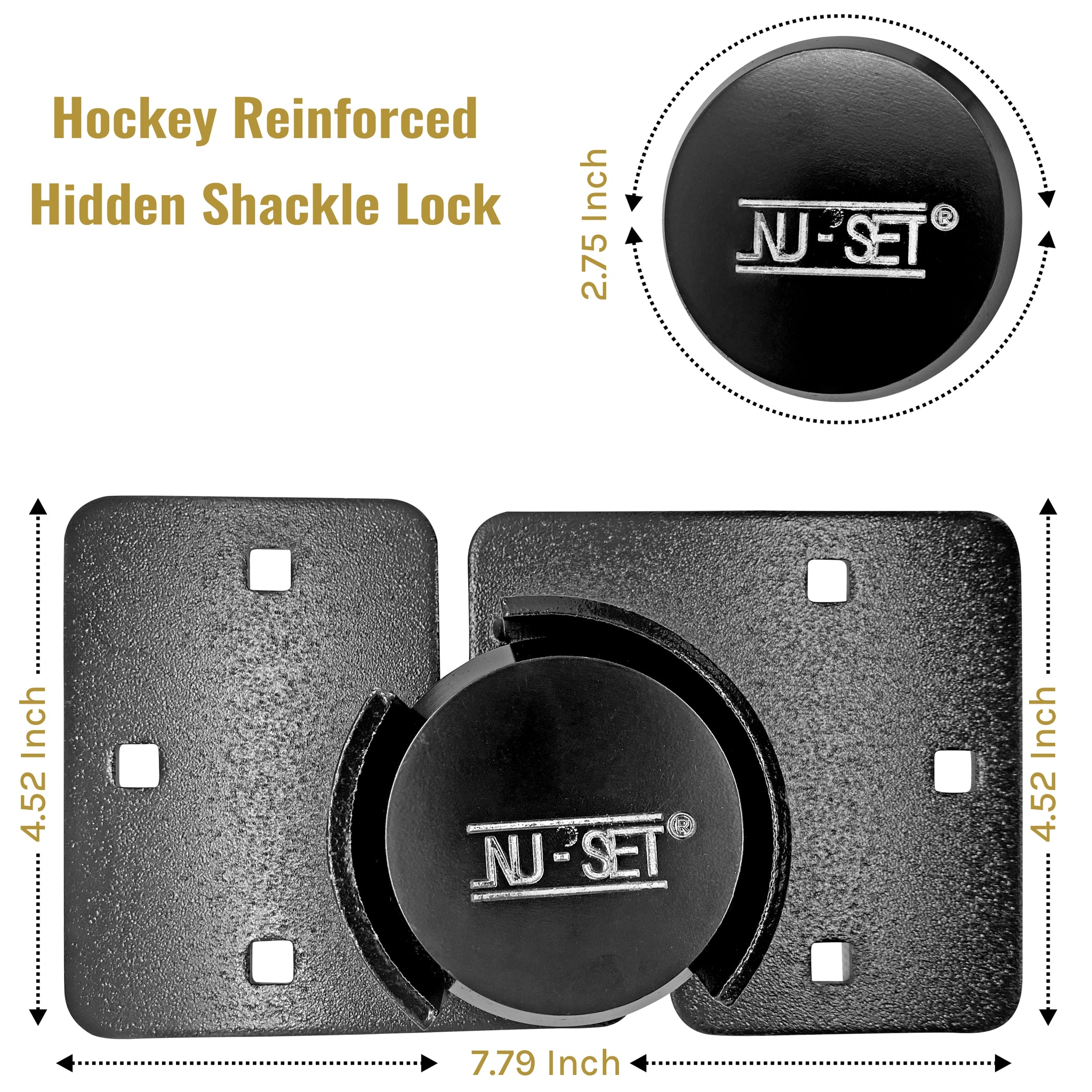 NuSet Master Keyed Hockey Puck Lock, Hidden Shackle Padlock, 5373 – NU-SET